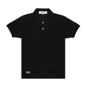 PLAY POLO RED INVADER HEART AND BLUE EMBLEM (BLACK)