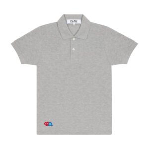 PLAY POLO RED INVADER HEART AND BLUE EMBLEM (GREY)