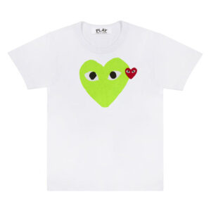 PLAY T-SHIRT PASTEL HEART AND RED EMBLEM (GREEN)