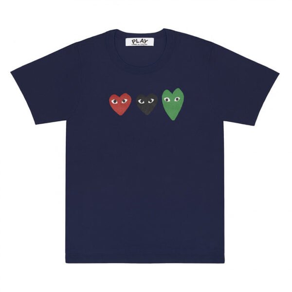 PLAY T-SHIRT WITH REDGREENBLACK HEARTS