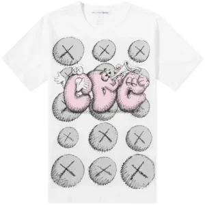 CDG Shirt X KAWS T-Shirt White/Pink/Grey