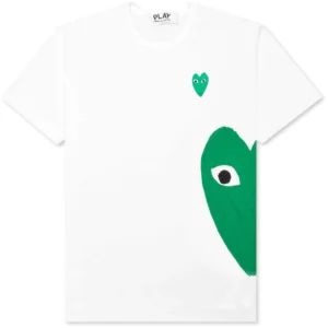 Comme Des Garcons Play Green Emblem Heart T-Shirt White