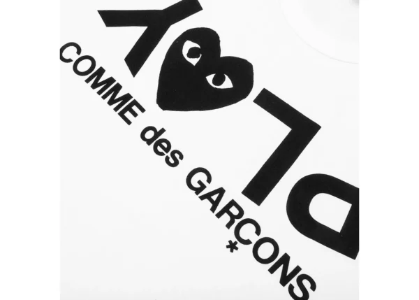 Comme Des Garcons Play Inverted Text T-Shirt White