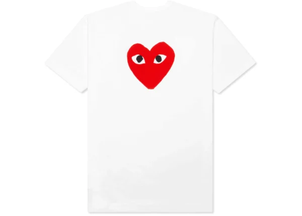 Comme Des Garcons Play Red Emblem No Eyes T-Shirt White