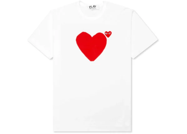 Comme Des Garcons Play Red Emblem No Eyes T-Shirt White