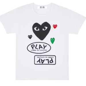 Comme Des Garcons Play Multi Logo Black Heart T-Shirt White