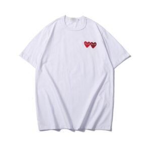 Cdg Double Heart White Shirt