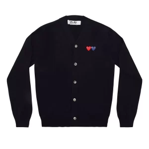 PLAY MENS CARDIGAN WITH DOUBLE EMBLEMS NAVY