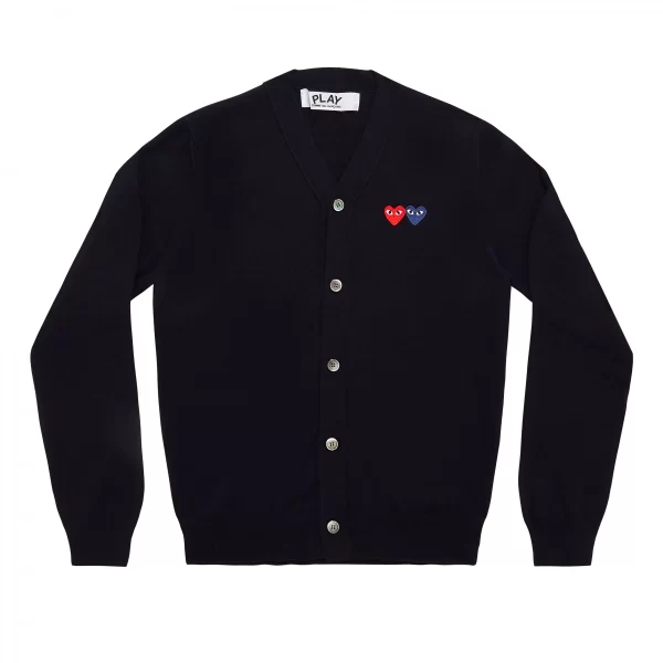 PLAY MENS CARDIGAN WITH DOUBLE EMBLEMS NAVY