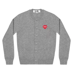 PLAY WOMENS CARDIGAN INVADER EMBLEM (GREY)